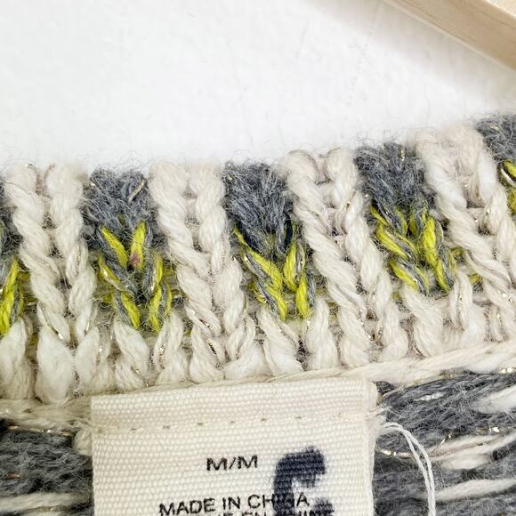 Anthropologie Moth Womens Cream Knit Striped Open Front Cardigan Jacket Size M - Picture 5 of 8